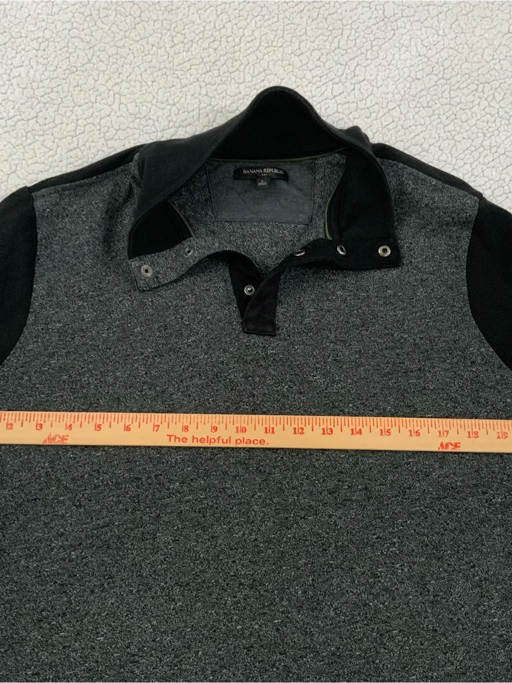 Banana Republic Sweater Men’s Large Mock Neck Long Sleeve Pullover Gray Black